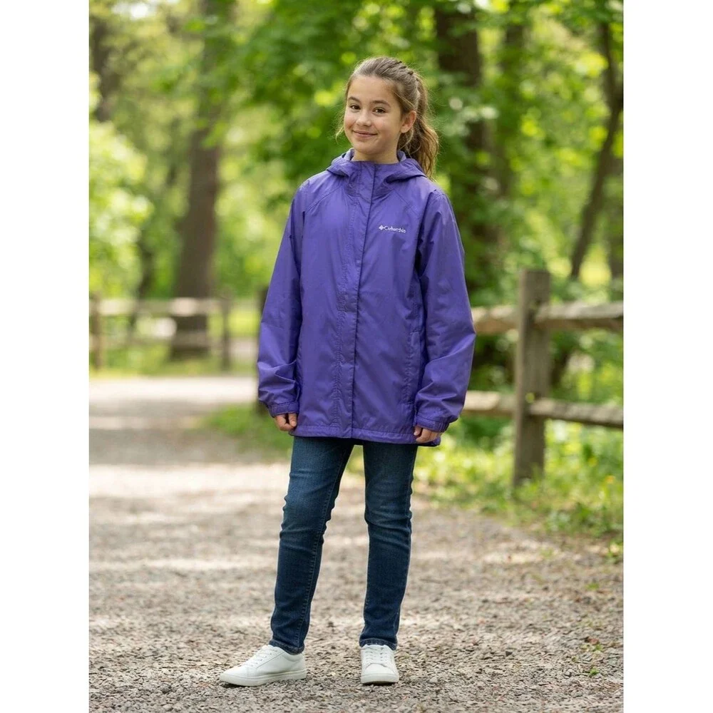 NWOT Columbia Girls Switchback Purple Rain Jacket Windbreaker XL 18/20